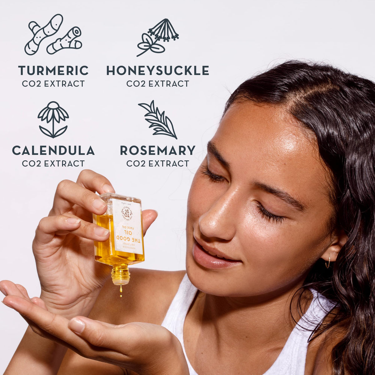 The Organic Skin Co. dropper dispensing oil demonstrating controlled application and precise dosing benefit