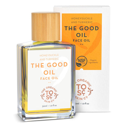 The Organic Skin Co. front bottle showing label and 30mL size for easy identification and confidence