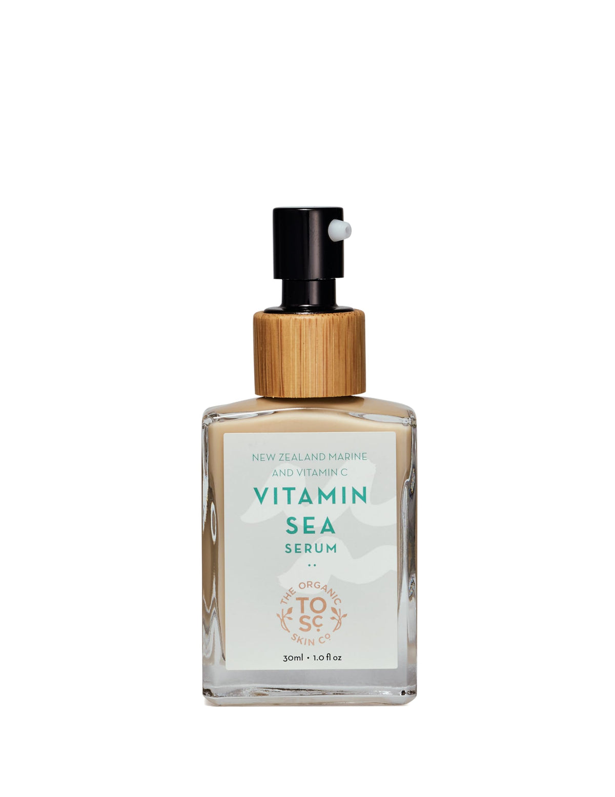 The Organic Skin Co. bottle on vanity in a bright bathroom lifestyle setting for daily routine