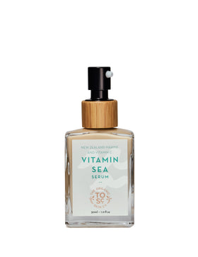 The Organic Skin Co. bottle on vanity in a bright bathroom lifestyle setting for daily routine
