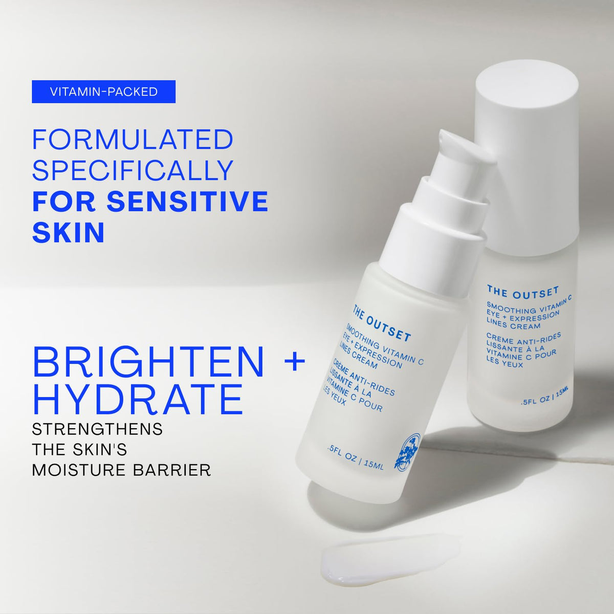 Applying The Outset with fingertip for targeted hydration and smoothing