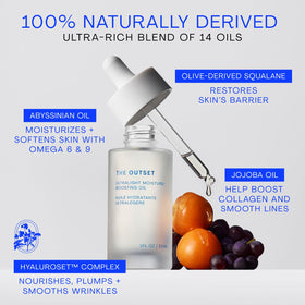 the outset oil on hand for size and coverage demonstration with lightweight feel