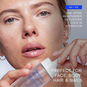 the outset oil layered under foundation illustrating makeup-friendly, non-pilling finish