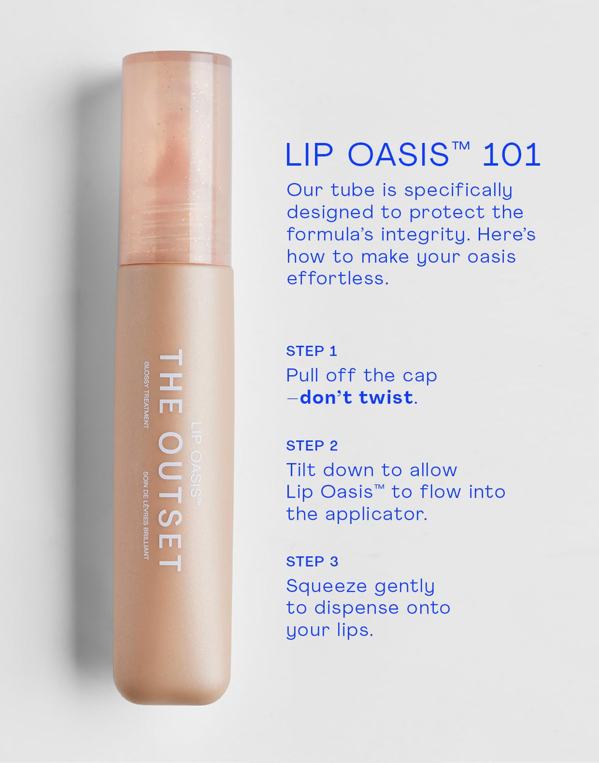 The Outset ingredients flatlay showing squalane and peptide complex for hydration