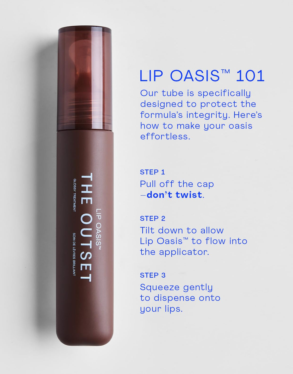 The Outset lip oasis in a beach resort setting illustrating vacation-ready glow