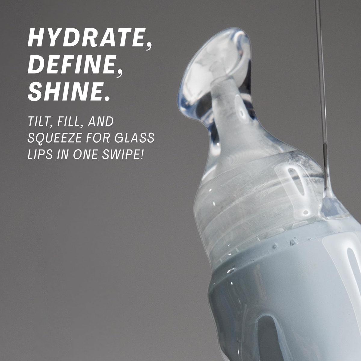 The Outset gloss on lips lifestyle showing instant shine and polish