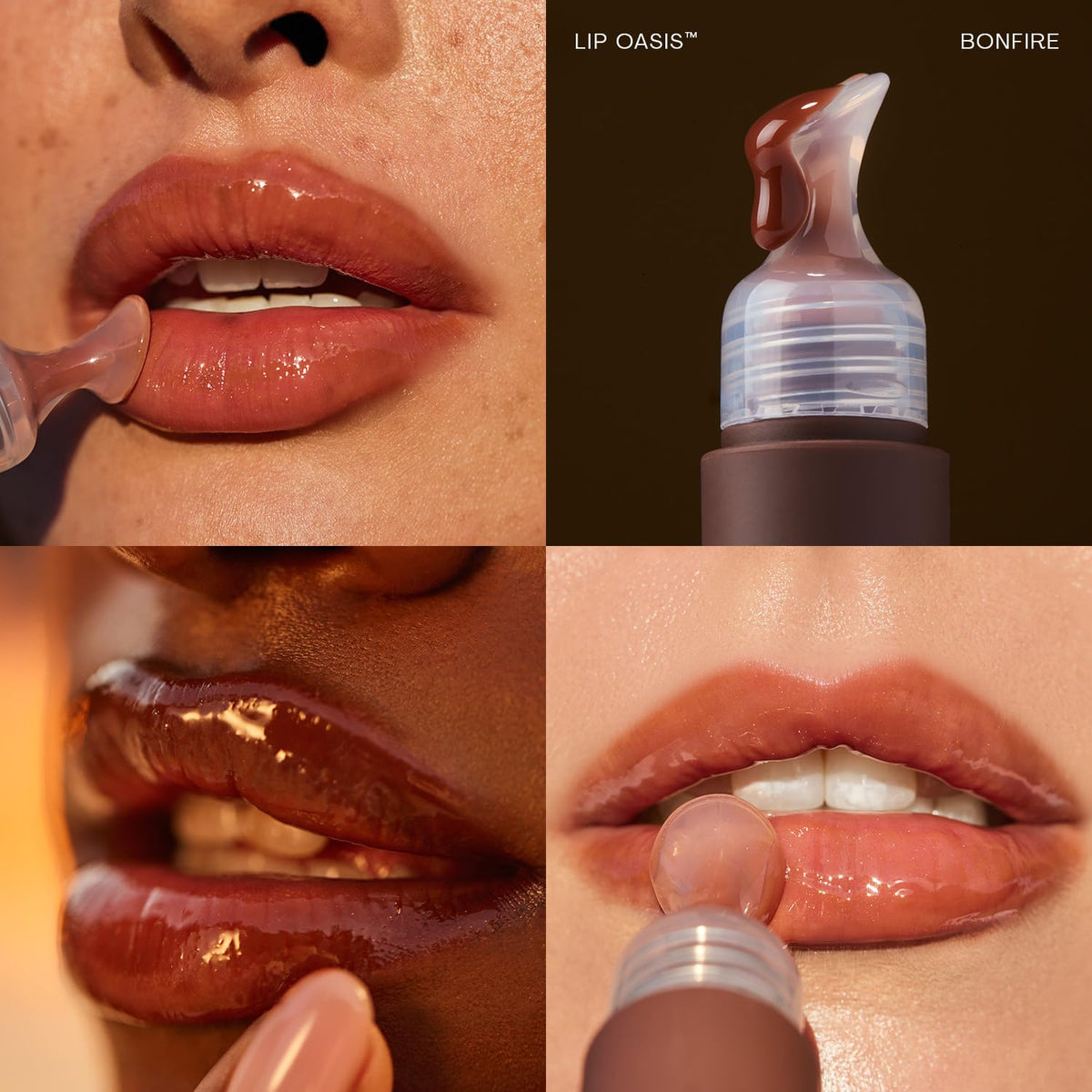 The Outset lip oasis label detail focusing on clean, vegan formulation benefit