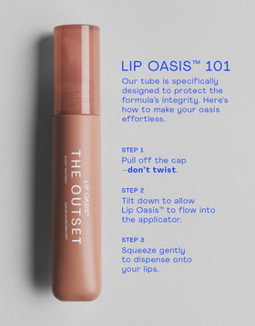 The Outset tube in hand showing scale and pocket-friendly portability benefit