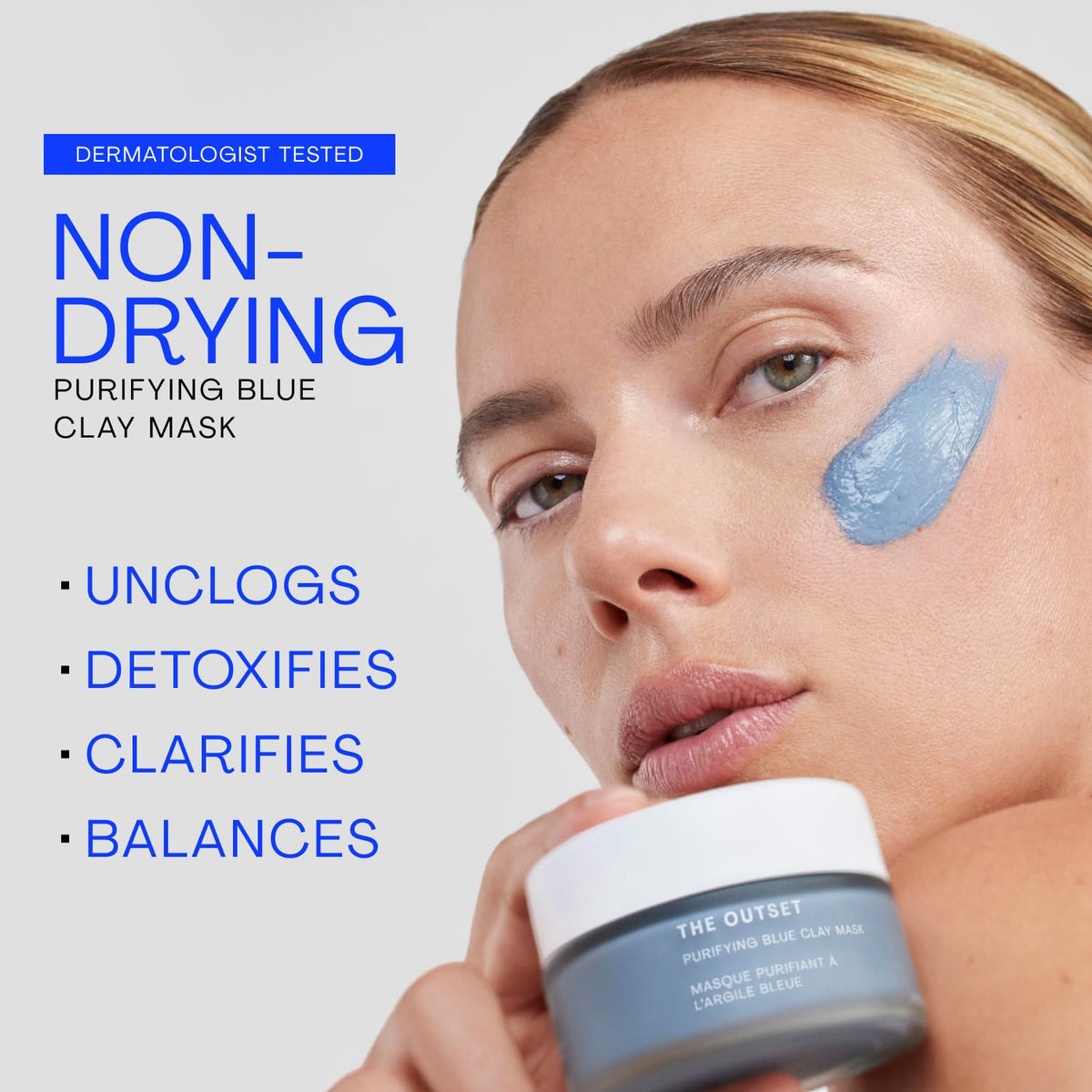 Close-up mask texture from The Outset highlighting silky spreadability