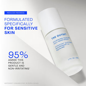 the outset moisturizer staged in bathroom for daily routine