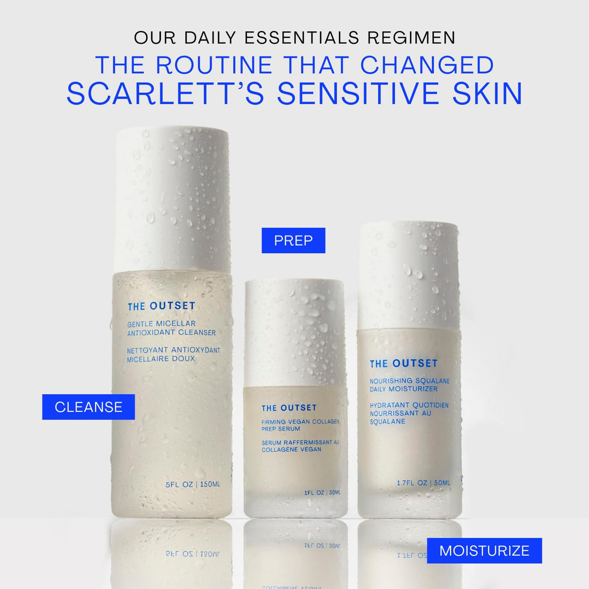 the outset label close-up showing fragrance-free clean claims