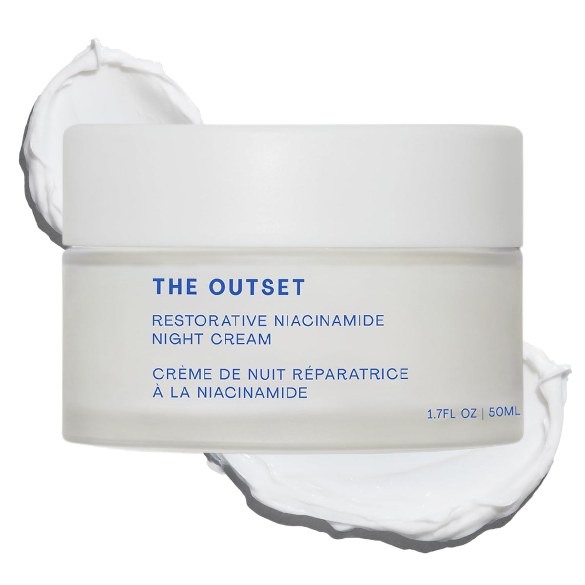 The Outset jar front view showing clean packaging and premium finish benefits hydration