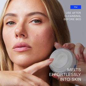 The Outset night cream placed on bathroom vanity illustrating easy nightly use benefit