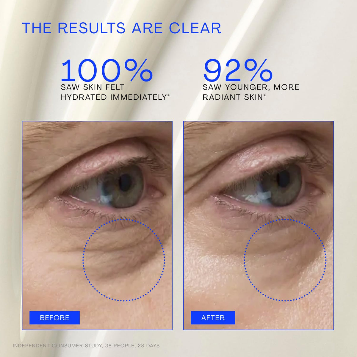 The Outset pump in hand applying serum demonstrating lightweight layering benefit