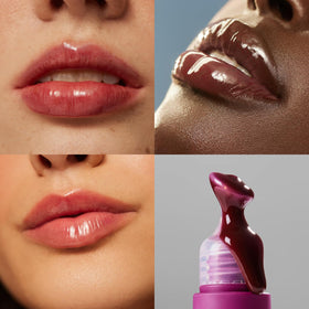 The Outset texture swatched on hand showing glossy non-sticky finish and hydration benefit