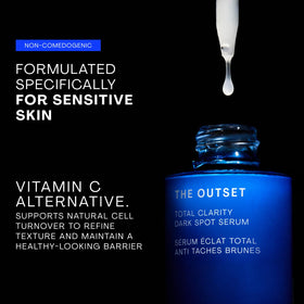 Close-up of The Outset serum texture illustrating lightweight, fast-absorbing finish