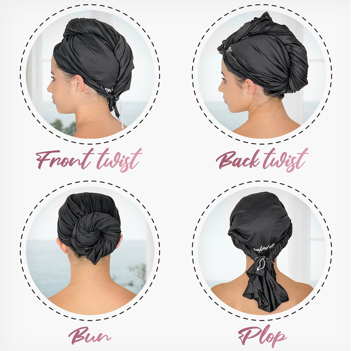 THE PERFECT HAIRCARE towel styled on a bathroom vanity conveying travel-ready, lightweight benefit