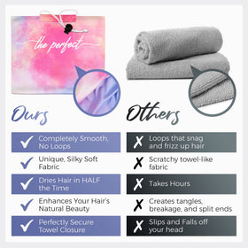 THE PERFECT HAIRCARE close-up microfiber texture highlighting absorbency benefit