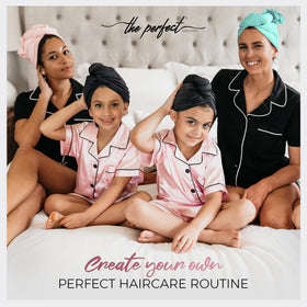 THE PERFECT HAIRCARE towel packed inside travel bag for portable, lightweight convenience