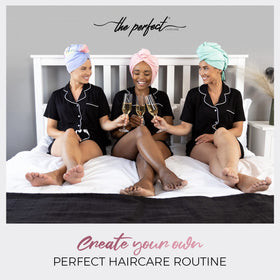 THE PERFECT HAIRCARE towel poolside with sunglasses for on-the-go frizz control and protection