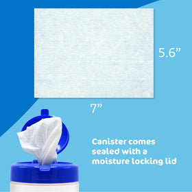 Hand holding wipe showing The Pharma-C Company wipe size for full-face coverage