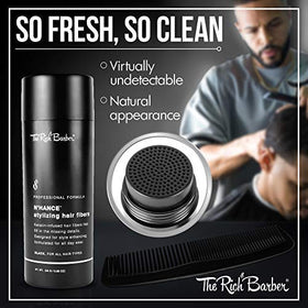 25g container in hand by The Rich Barber demonstrating compact three-month supply