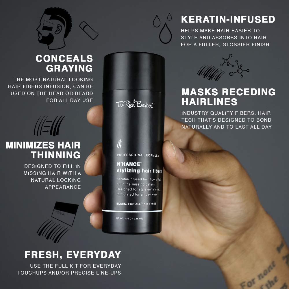 Close-up keratin fiber texture by The Rich Barber illustrating natural blend