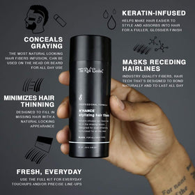 Close-up keratin fiber texture by The Rich Barber illustrating natural blend