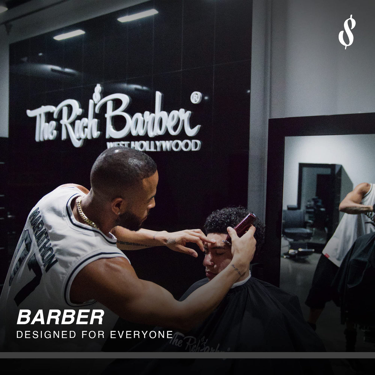 The Rich Barber bottle in hand size comparison showing compact kit convenience