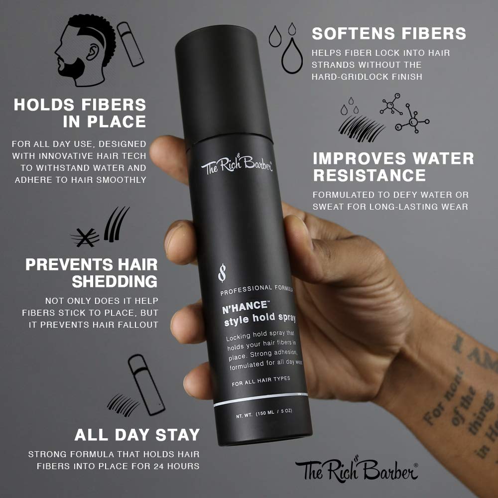 The Rich Barber spray nozzle close-up demonstrating controlled application benefit
