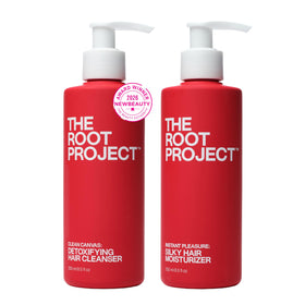 The Root Project duo front packaging showing both products and clean routine benefit