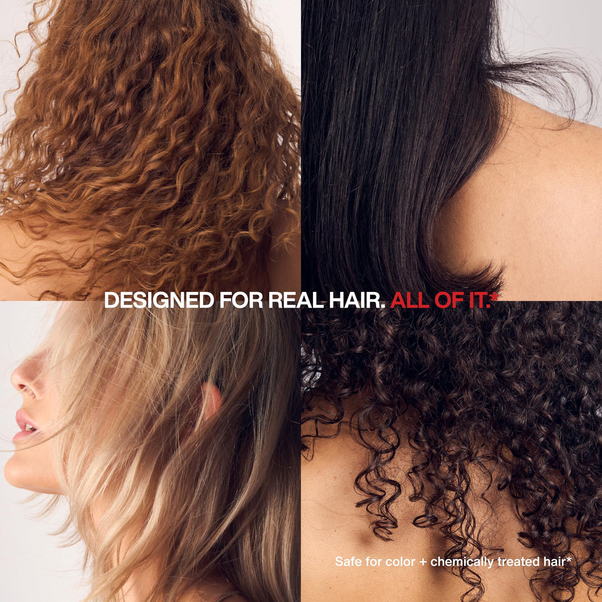 Model using The Root Project shampoo massaging scalp to remove buildup and invigorate