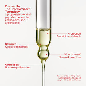 Bottle of peppermint oil ingredient from The Root Project highlighting invigorating benefit