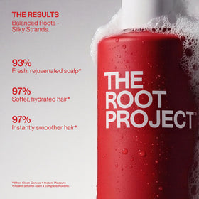 The Root Project Instant Pleasure conditioner jar open showing creamy formula for smooth hair