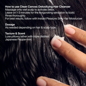 Close-up of Clean Canvas shampoo texture from The Root Project for gentle clarifying
