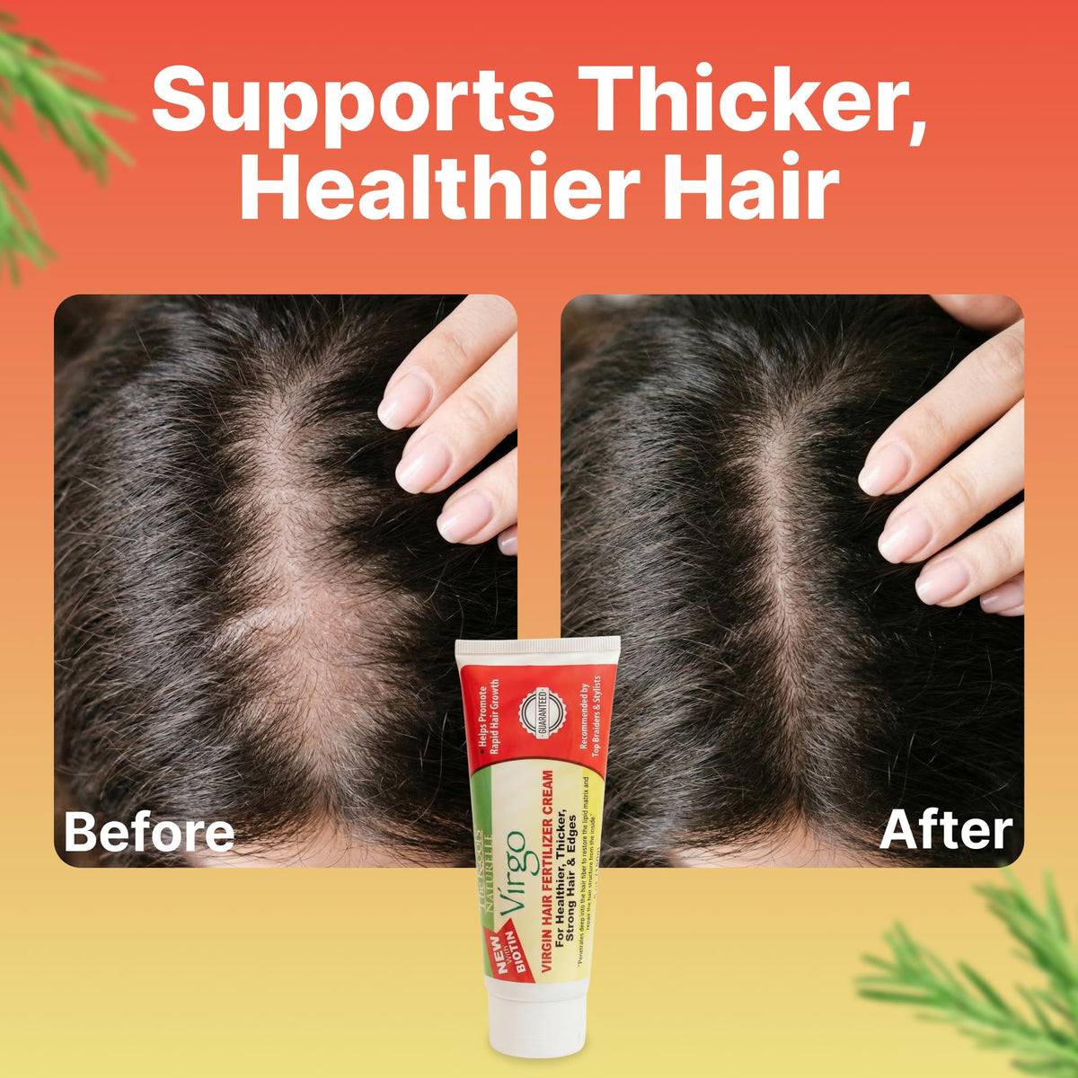 The Roots Naturelle applied to hairline showing gentle edge nourishment