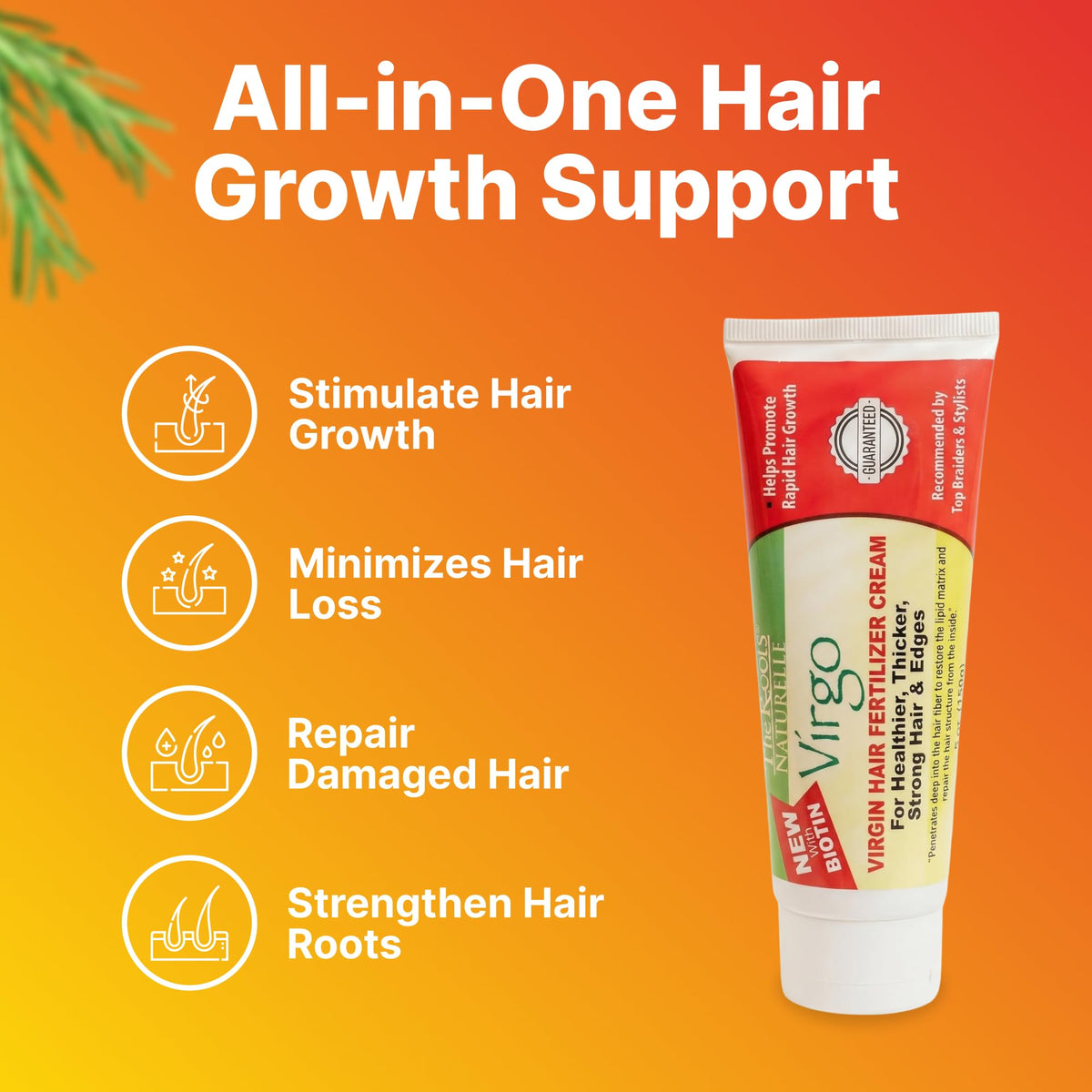 The Roots Naturelle jar next to hand to show size and travel-friendly benefit