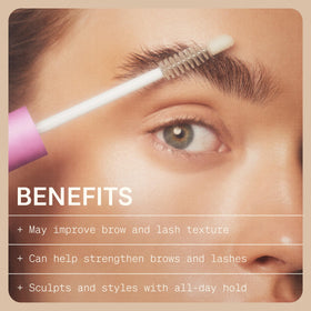 The Skinny Confidential applied to brows demonstrating definition and natural hold