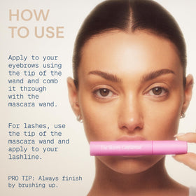 The Skinny Confidential applied to lashes showing subtle grooming and separation