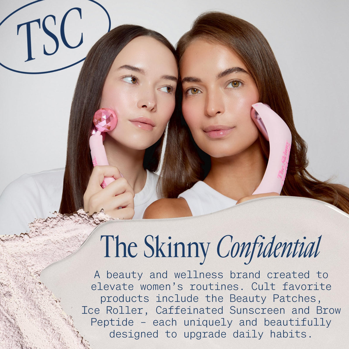 The Skinny Confidential towels on a bathroom vanity conveying travel-ready simplicity