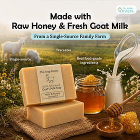 The Soap Haven close-up of creamy bar texture demonstrating moisturizing lather