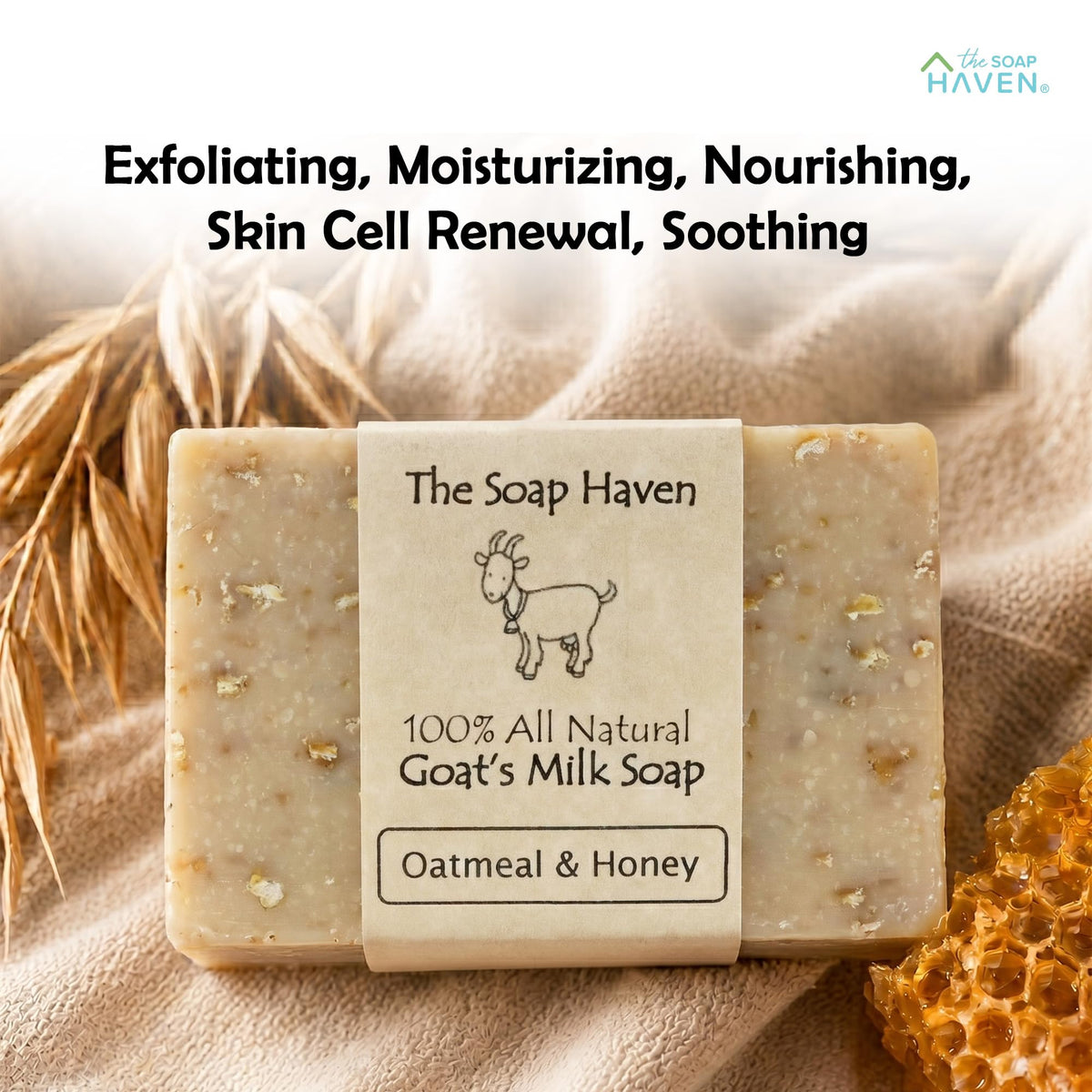 The Soap Haven bar in use on washcloth demonstrating creamy lather benefit