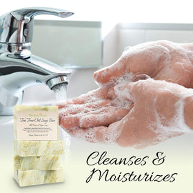 The Soap Haven product label listing natural ingredients and handcrafted origin