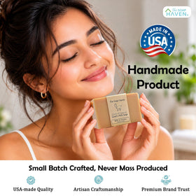 The Soap Haven bar lathered on hand illustrating gentle everyday use