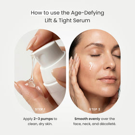 The Spa Dr before and after visual suggesting improved firmness and elasticity