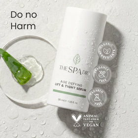 The Spa Dr serum placed on bathroom shelf in routine, effortless daily use