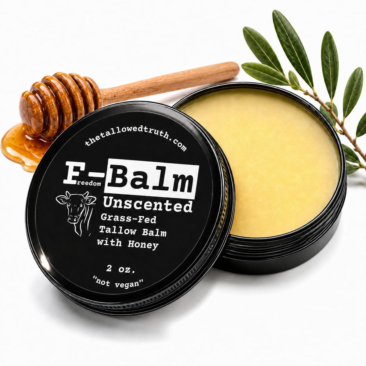 The Tallowed Truth front jar showing packaging and clean ingredients benefit