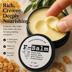 The Tallowed Truth ingredient label listing five simple components for transparency