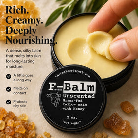 The Tallowed Truth label detail showing ingredient clarity and transparency benefit