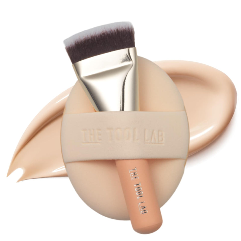 THE TOOL LAB flat-top brush front view showing dense bristles and precise edge for flawless buffing